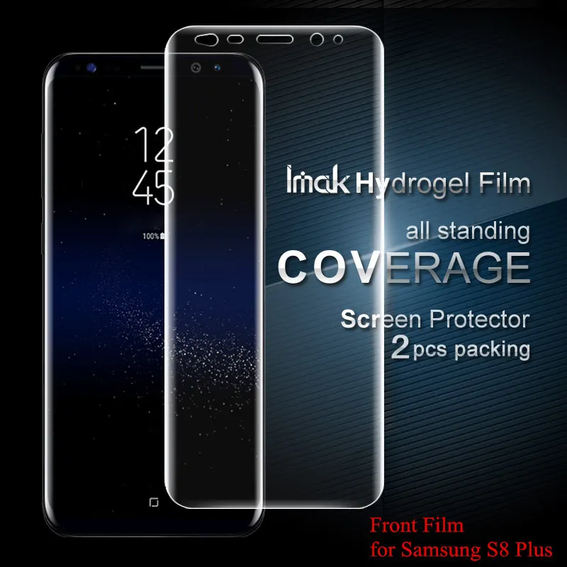 

Imak 2pcs Hydrogel Film for Samsung Galaxy S8 Plus Screen Protector Front Cover Protector 0.15mm Thickness No Wiping Anti-Glare