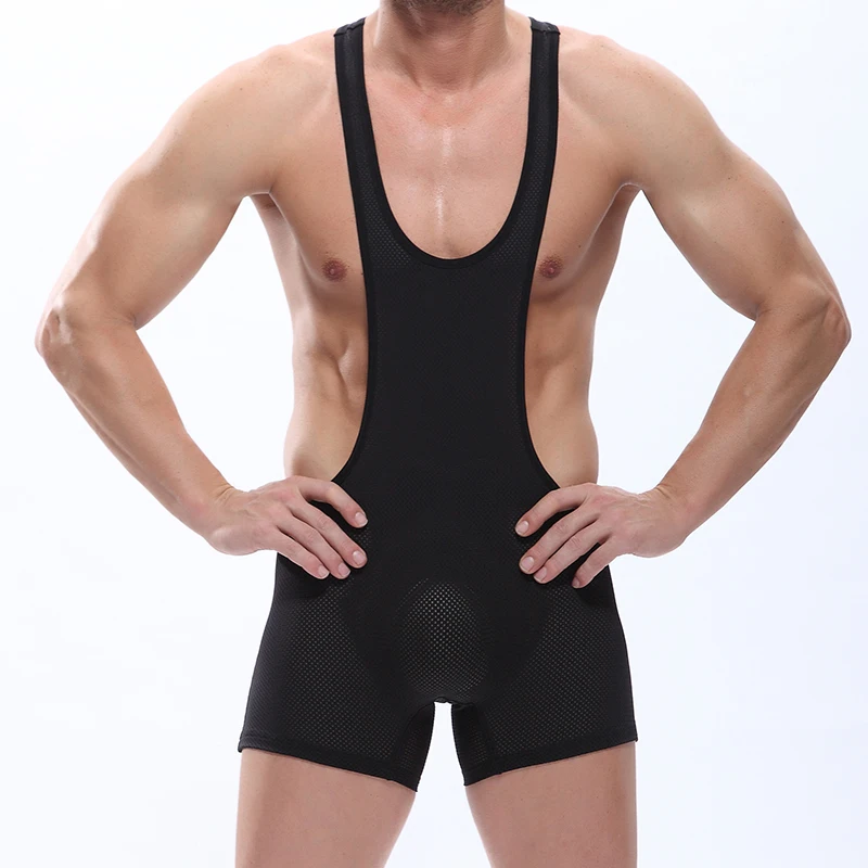 

Mens Sexy Mesh Bodysuit Jockstrap Bodywear Underwear Wrestling Singlet Leotard Jumpsuits Suspender Sexy Teddies Underwear