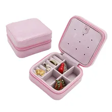 30 шт./лот Корея творческая небольшой шкатулки для хранения Чехол портативный путешествия PU Серьги змеиной кожи коробка