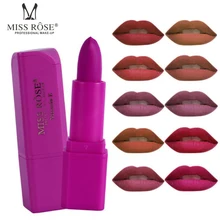 Miss Rose new matte lipstick easy to color lipstick sexy red lip makeup waterproof long-lasting nude makeup lipstick makeup Miss Rose new matte lipstick easy to color lipstick sexy red lip makeup waterproof long-lasting nude makeup lipstick makeup