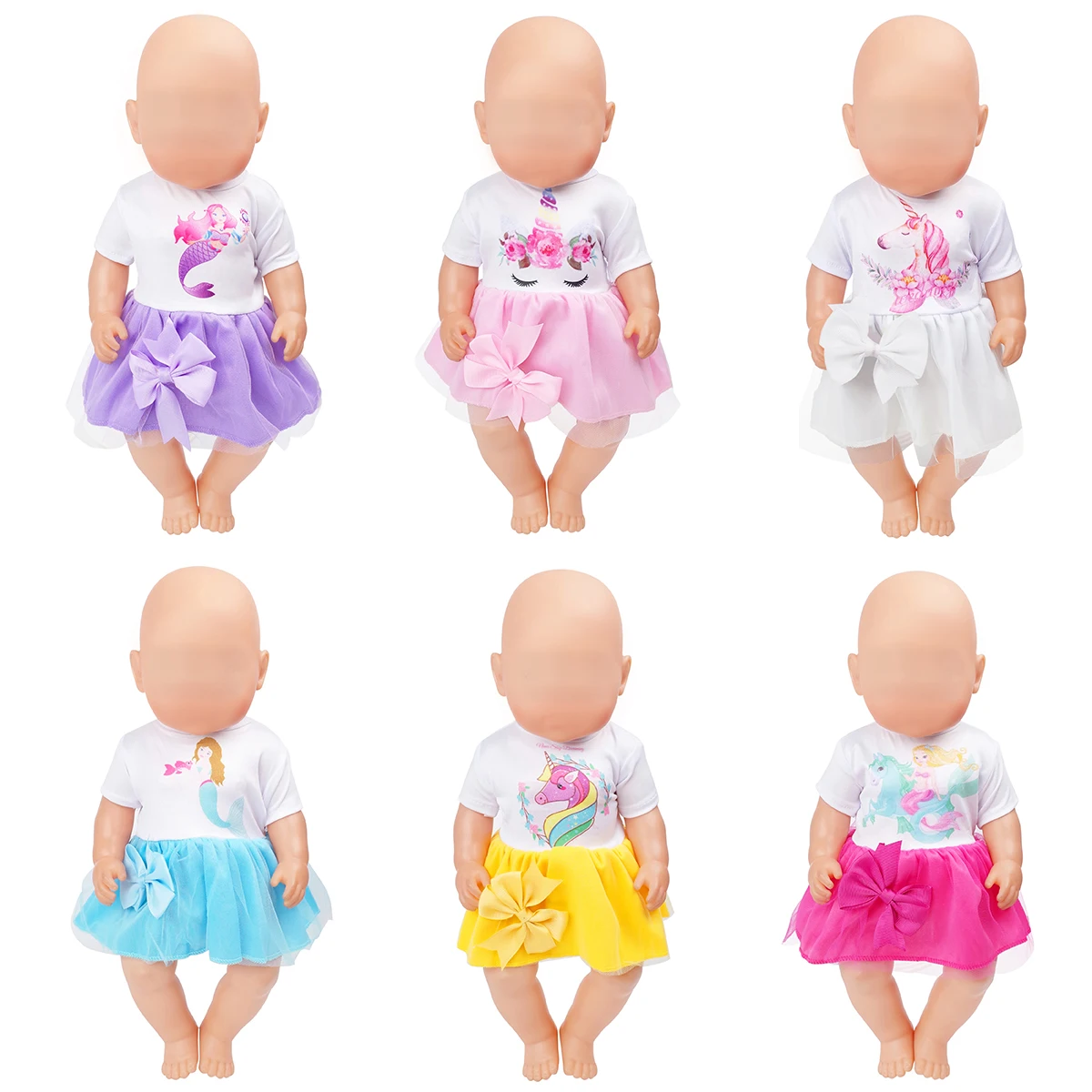 Детская кукольная одежда PellyBaby для новорожденных Размер 40 43 см платье пачка в