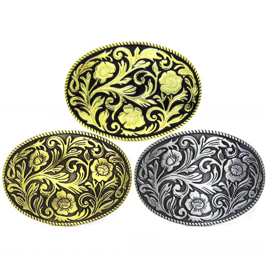 

Oval Vintage Floral Flower Native American Indian Western Three Colors Belt Buckle Free Shipping