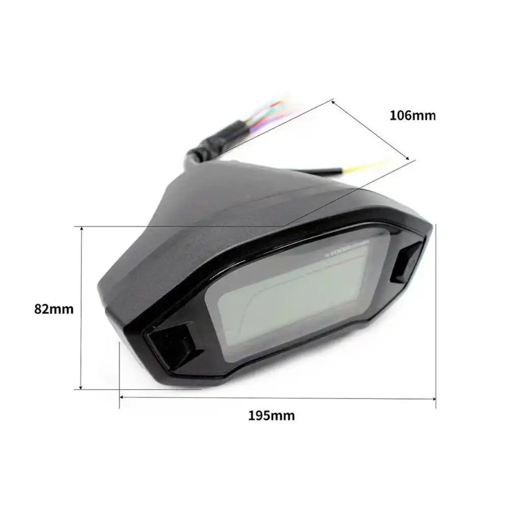 KKmoon 12V Od/ómetro Tac/ómetro Moto LCD Tac/ómetro Digital Cuentakil/ómetros 7 colores 0-10000 RPM 0-199 KM//H Negro
