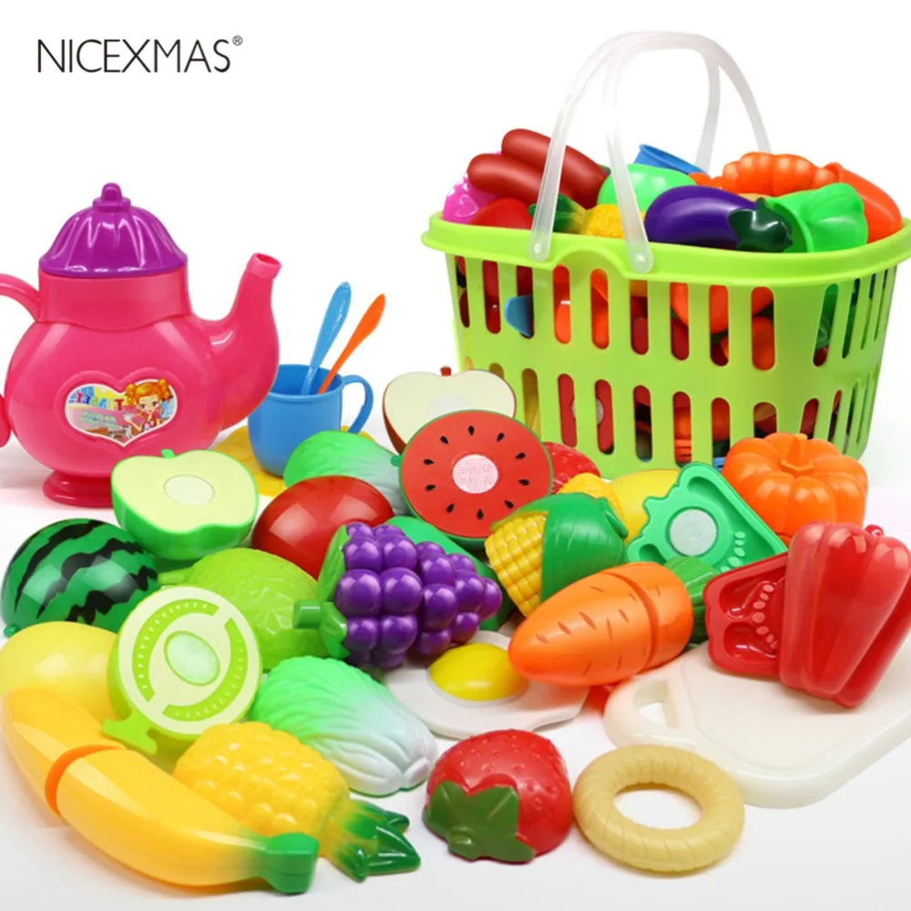 

Pretend Play Plastic Food Toy Cutting Fruit Vegetable Food Pretend Play Children For Children 2019 New Arrival