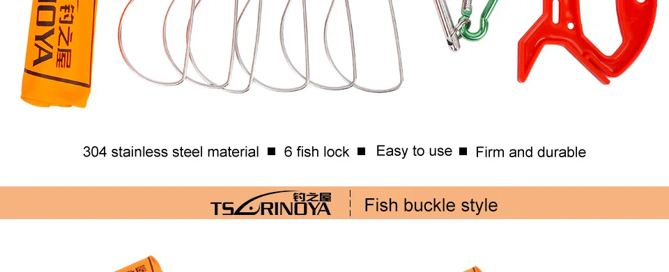 TSURINOYA 6 защелок из нержавеющей стали замок для живой рыбы Высокое качество рыболовные пряжки рыболовные снасти замок рыболовный инструмент для веревки аксессуары