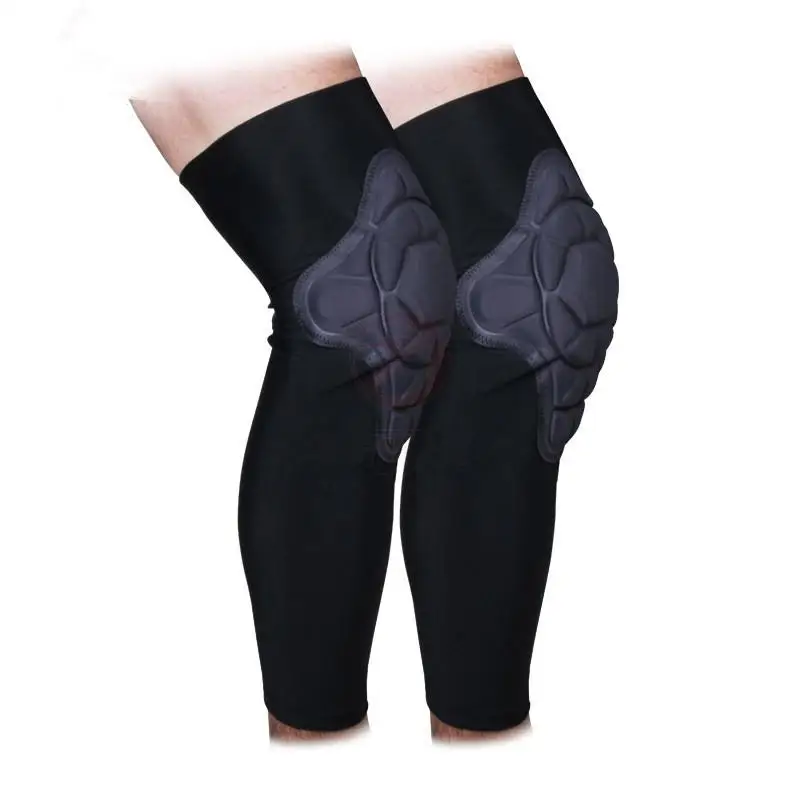 Protective Compression Knee Pads Crashproof Breathable Leg Sleeve black 