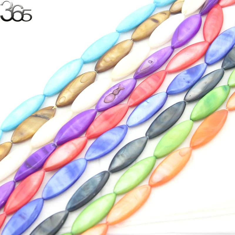 

Multicolor Natrue Olivary Shell Charm Beads, Mother of Pearl Shell, Dyeing Shell Beads Fit Jewelry DIY Free Shipping 15 Inch
