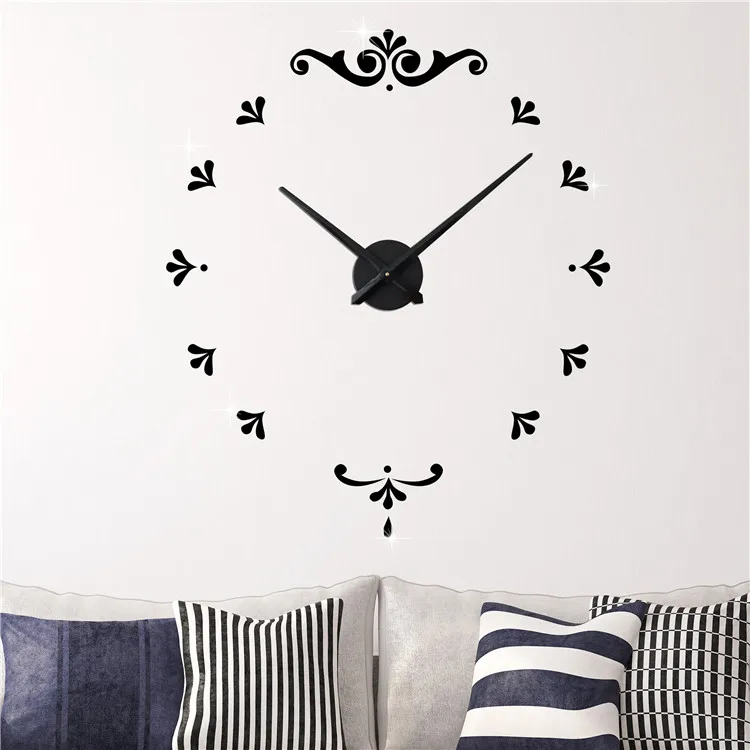 New Hot Sale Wall Clock Modern 3D Frameless Style Watch DIY Big Size