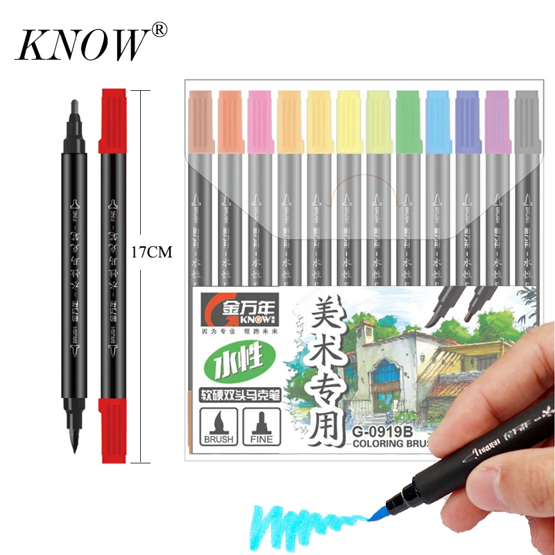 KNOW 36 colors Dual Head Sketch Art Markers Set Sketch Markers Pen  Manga Drawing Markers Design Supplies brush pen