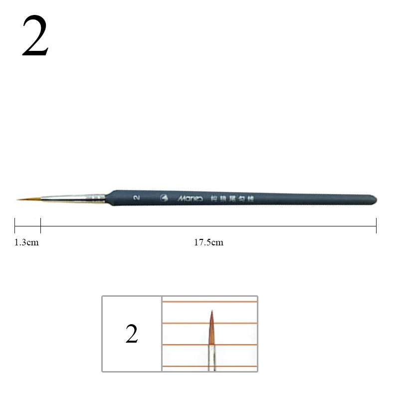 1 шт. кисть для рисования тонкая миниатюрная тонкая линия крючка волка половина кисти для рисования ногтей кисти для рисования акриловых красок принадлежности - Цвет: 2