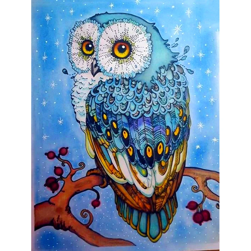 

Full Square/Round Drill 5D DIY Diamond Painting "owl on the tree" 3D Embroidery Cross Stitch Mosaic Rhinestone Home Decor gift