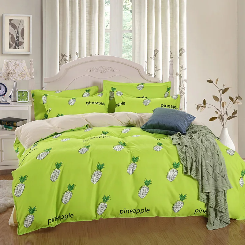 Home Textiles,pineapple style bedding sets 3/4Pcs of quilt cover bed sheet pillowcase King queen