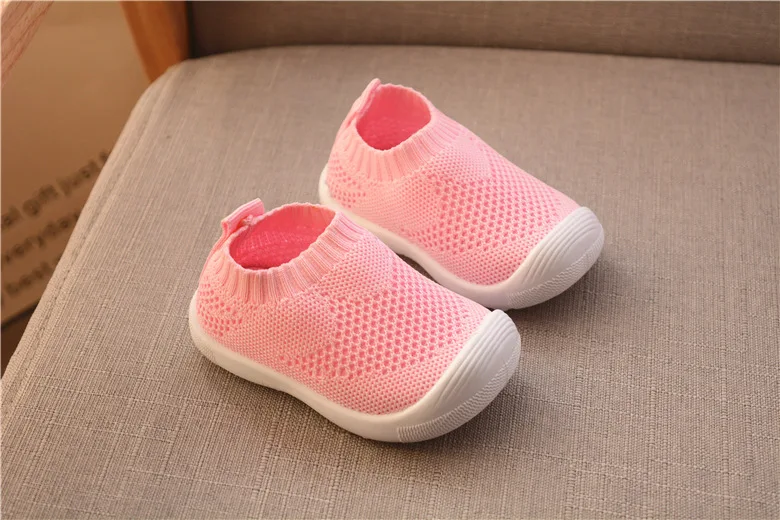 Autumn newborn first walk soft shoes baby boys girls casual shoes fashion infant sports shoes prewalker for 0 to 2 year old - Цвет: Розовый