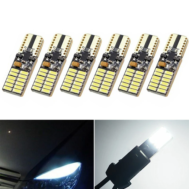 6 шт. T10/w5w 5W DC 12-24V Светодиодный светильник s Лампа 6000K белый безотказный набор деталей для Mercedes Benz W204 Светильник лампы