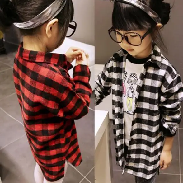 

Best Price 2-7Y Children Kids Boys Girls Shirts Long Sleeve Shirts Plaids Checks Tops Costume Shirt
