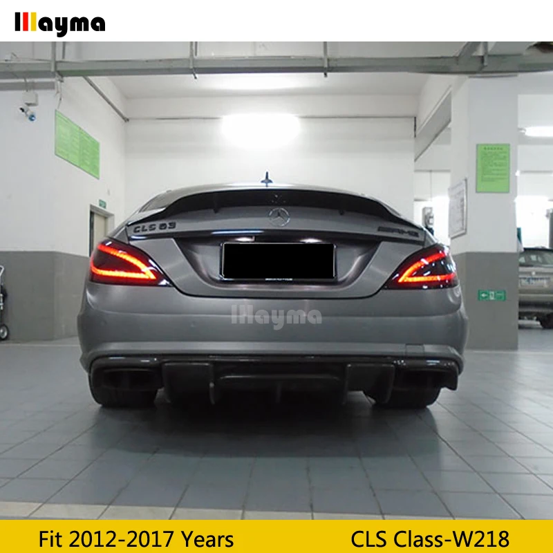 Стиль renntech Стекловолоконный диффузор, губа на задний бампер для Benz CLS Class CLS350 CLS63 AMG W218 спортивный бампер 2011- год