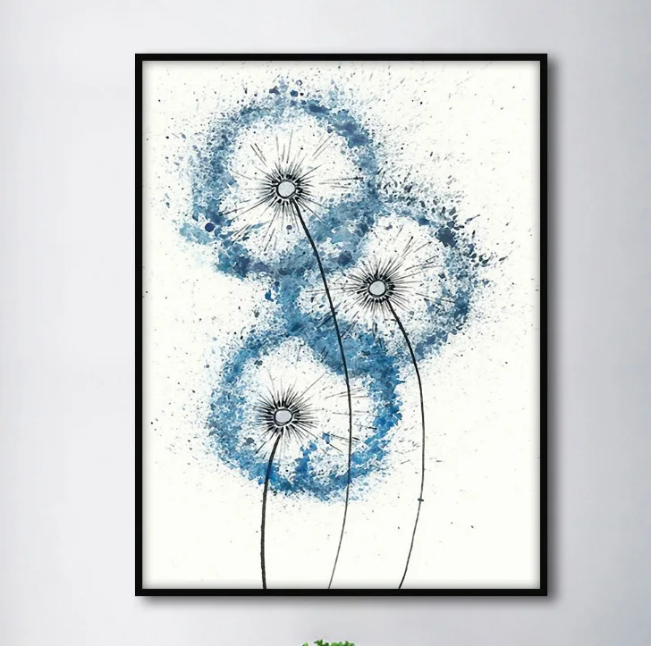 Dandelion Simple Eropa Modern Minimalis Lukisan Dekoratif Kanvas Dekorasi Painting