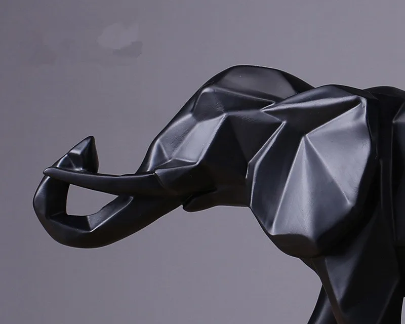 Современный абстрактный золотой черный статуя слона Смола украшения дома аксессуары подарок слон животное скульптура ручной работы
