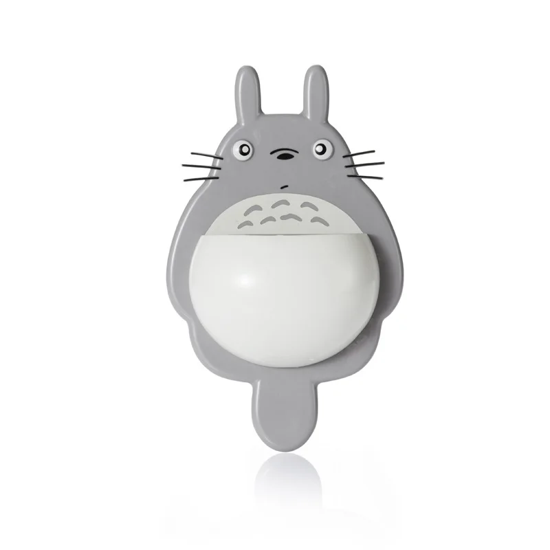 cartoon animal Totoro sucker storage rack Plastic toothbrush shelf bathroom Wash supplies and toothpaste children Spoon holders - Цвет: 2