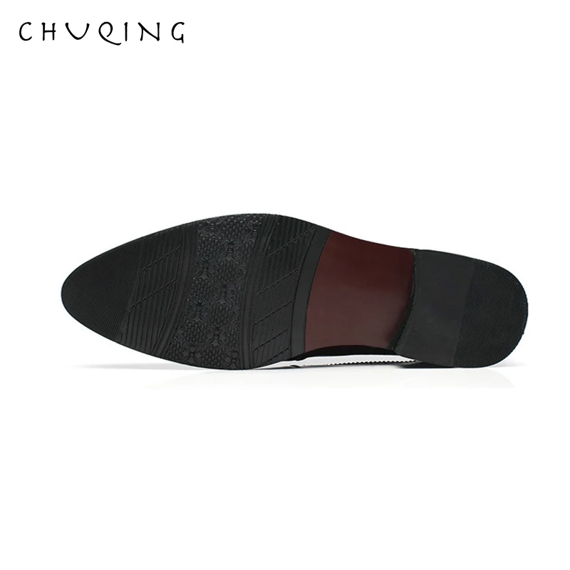 CHUQING/классический мужской строгий деловой кожаный броги с заостренным