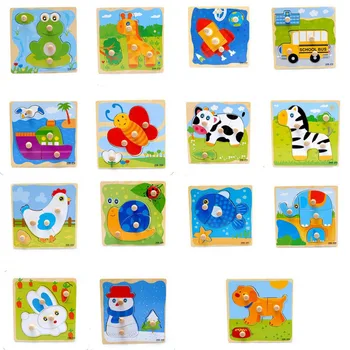 

Jigsaw Puzzle Many Styles Colorful Baby Child Kids Wooden Puzzle Animal Cartoon Educational Learning Toys Games Toy