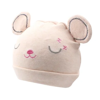 

Cotton Soft Baby Hat For Newborn Girls Cute Bear Baby Tire Hat With Ears 0-4M Newborn Boys Beanie Hat Autumn Baby Boys Clothing