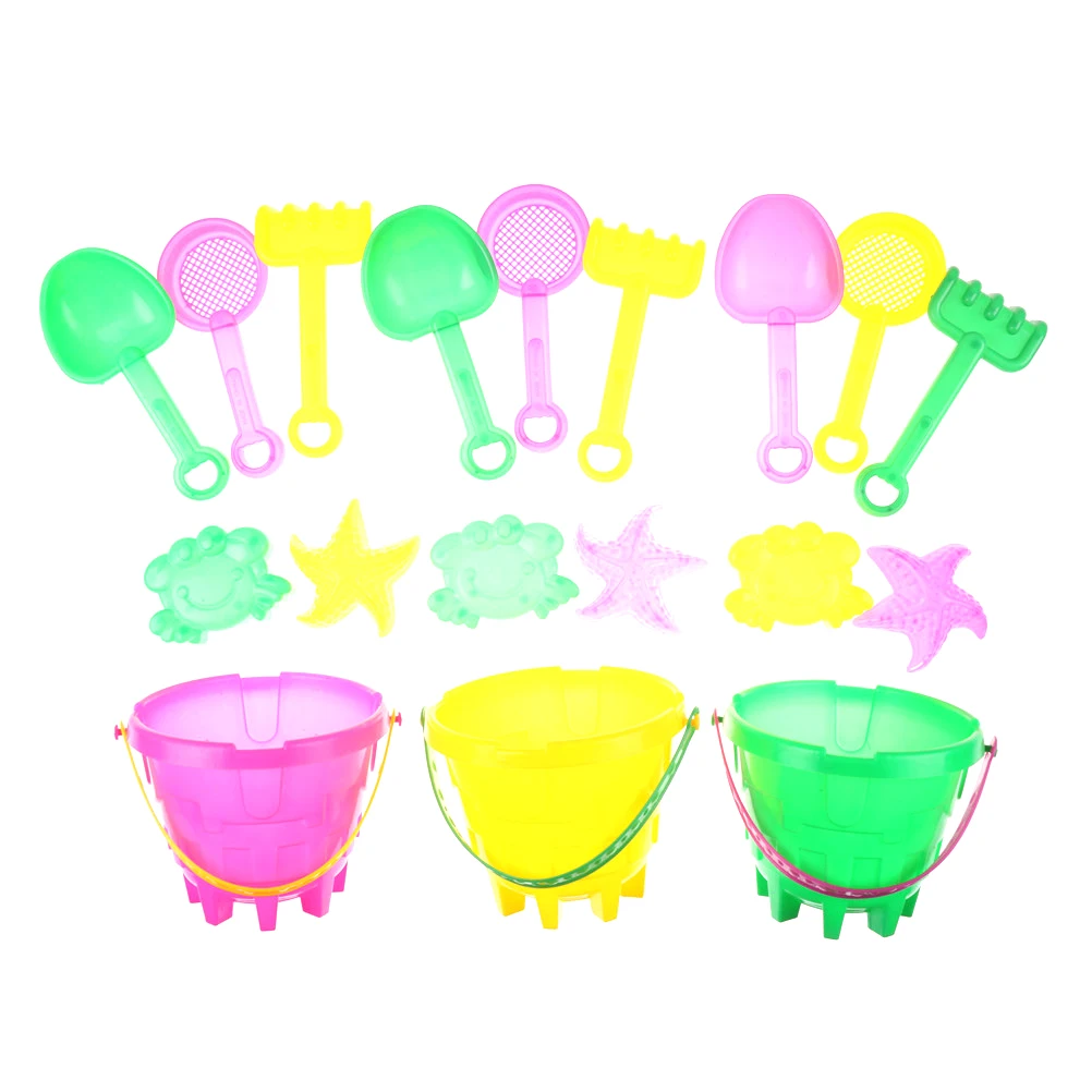 

6pcs Sand Sandbeach Kids Beach Toys Castle Bucket Spade Shovel Rake Water Tools Beach Sand Dune Tool Toys For Children