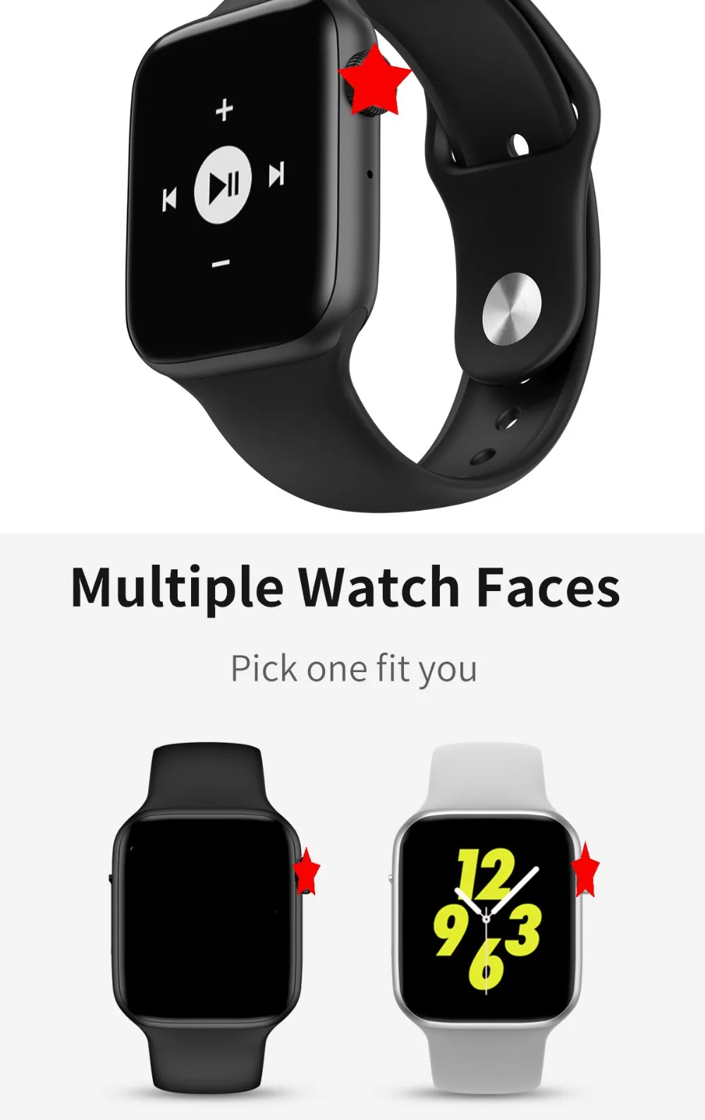 W34 Смарт часы 44 мм часы 4 сердечный ритм SmartWatch чехол для apple iPhone Android телефон IWO 5 6 Обновление не apple Watch PK P68 A1