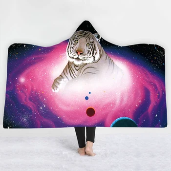 

Animal tiger Blankets Purple, blue hats starry sky blankets relaxed sofa twin full size Creative comfortable soft blanket