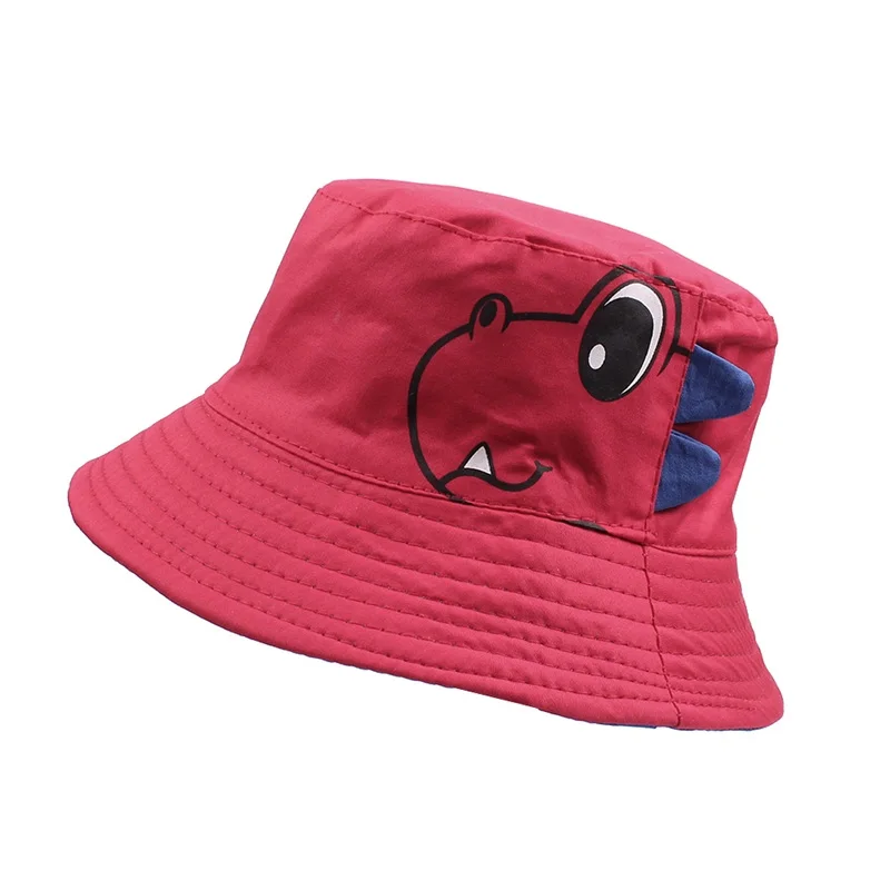 2019 Cartoon Dinosaur Baby Sun Hat Wide Brim Sun Protect Boys Cap Reversible Baby Girls Summer Hat 2-5 Years Baby Boys Clothing (4)