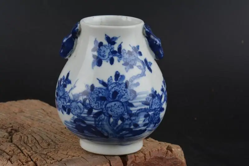 

Фарфоровая ваза в античном стиле китайской династии циндинастии, олень, белый и синий, цветок, лучшая коллекция и украшение, бесплатная доставка