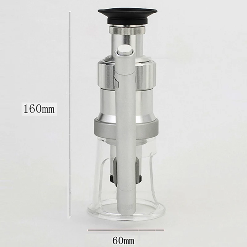  Table Illuminated Magnifying Glass LED Pocket Microscope with Reticle Scale LED Lighting Source Mag