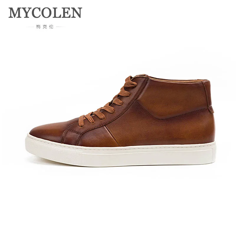 MYCOLEN Hot 2018 Spring Autumn Lace-Up Men'S Luxury Fashion Shoes Man Lace-Up Casual Winter Fashion Leather Shoes Mens Flats