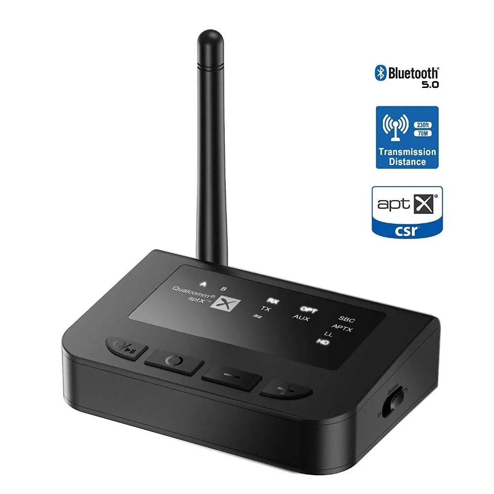 Bluetooth 5,0 CSR8675 длинный диапазон Aptx HD низкая задержка SPDIF Оптический RCA Aux 3,5 мм приемо-передатчик беспроводной домашний ТВ адаптер