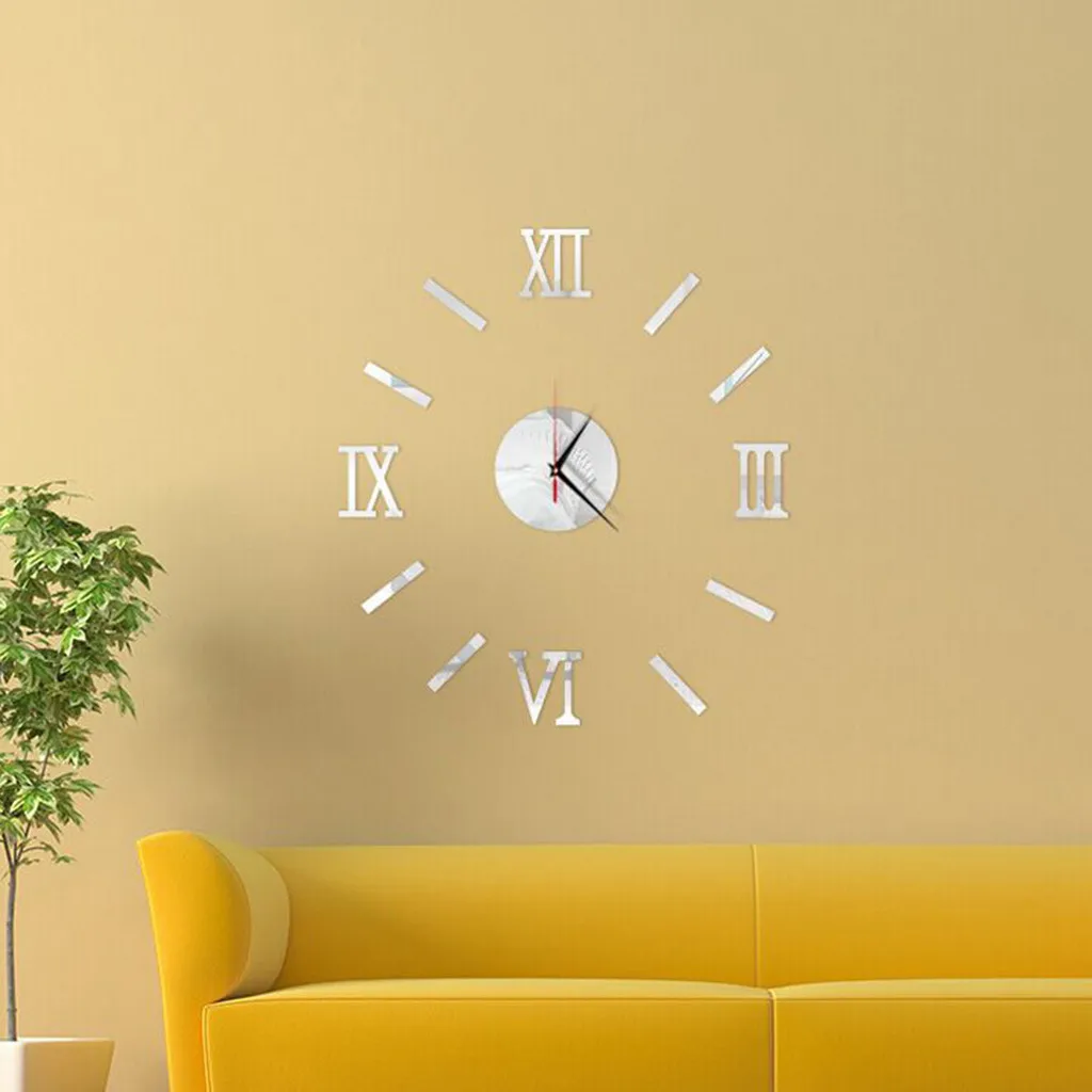 

Retro Clock Creative 3d Home Diy Mirror Wall Clock Modern Design Home Decoration Digital Wall Watch Saat Horloge Reloj De Pared