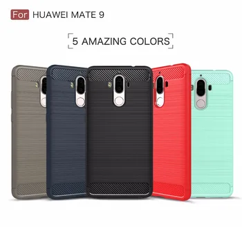 

Smartphone cases for Huawei mate9,100pcs/lot,carbon Fiber rugged armor TPU protective cover for Huawei mate9 case,free shipping