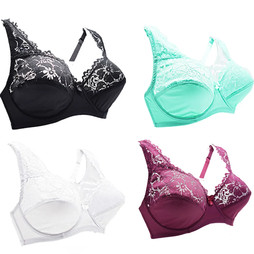 New Women Lingerie Sexy Plus Size Bra Gorgeous Floral Lace Bra Unlined Underwire Brassiere Perspective Bralette Female Underwear