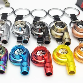 

Dewtreetali Real Whistle Sound Turbo Keychain Sleeve Bearing Spinning Auto Part Model Turbine Turbocharger Key Chain Ring Keyfob
