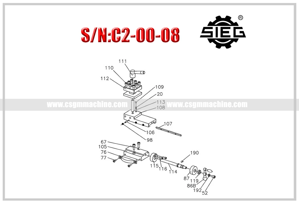 SIEG C2-116 M4 * 12 винт/Бесплатная доставка C2 принадлежности токарного станка