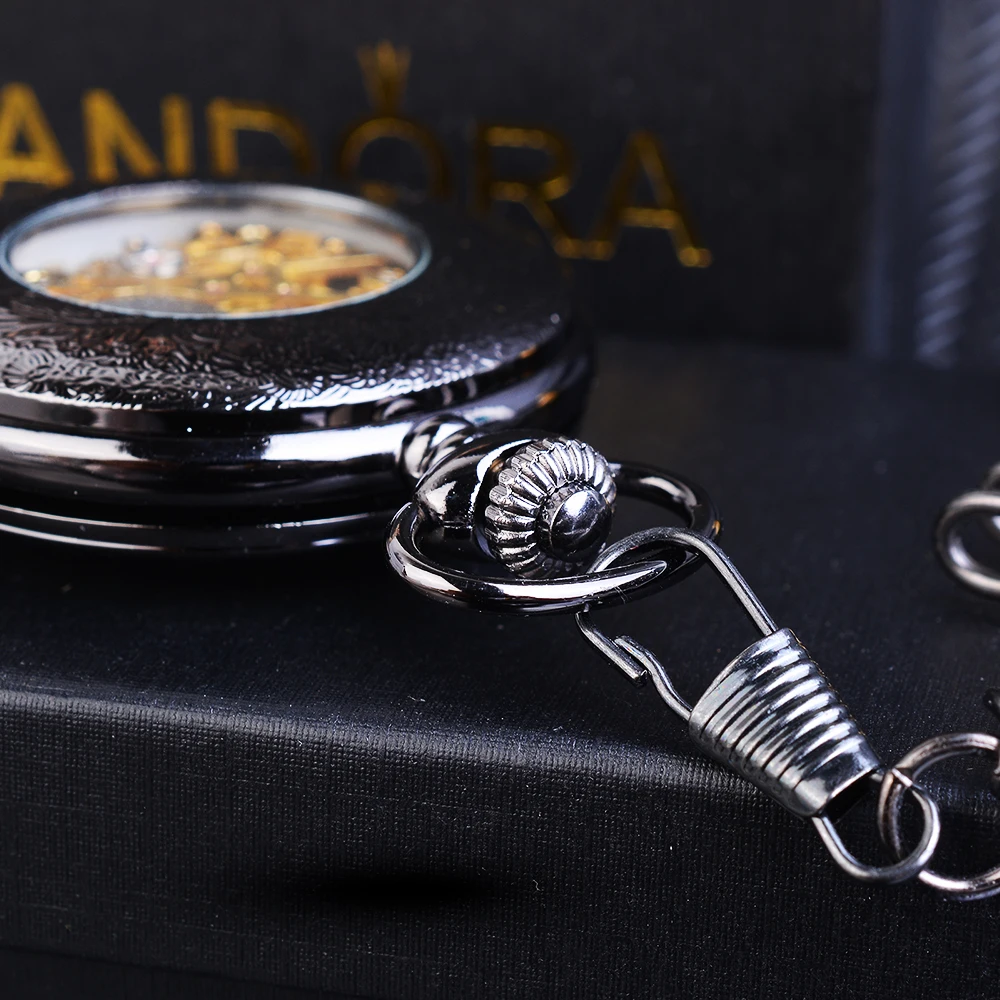 Vintage Watch Roman Analog Steampunk Skeleton Mechanical Fob Pocket Watches Clock Pendant Hand winding Men Women 5