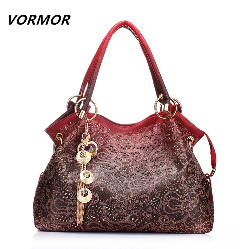  VORMOR Hollow Out Large Leather Tote Bag 2017 Luxury Women Shoulder bags, Fashion Women Bag Brand Handbag Bolsa Feminina 