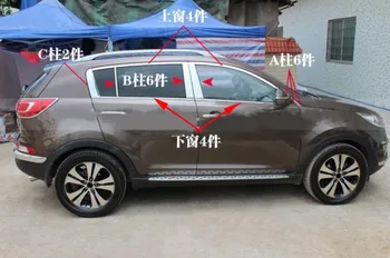 

Chrome stainless steel sill trim set Automobile styling 22 PCs. for kia Sportage 2011 2012
