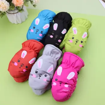 Kids Winter Warm Gloves Windproof For Children Boys Girls Ski Cycling Climbing Outdoor Gloves Waterproof Anti-slip leather 3000mah rechargeable battery pu leather windproof winter warm ski outdoor work motorcycle cycling electric heated hands gloves