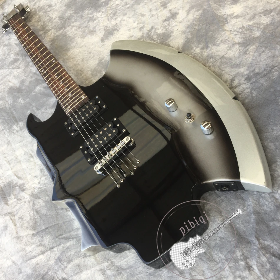 

Free transportation, new electric guitar, axe guitar, silver hardware, customizable