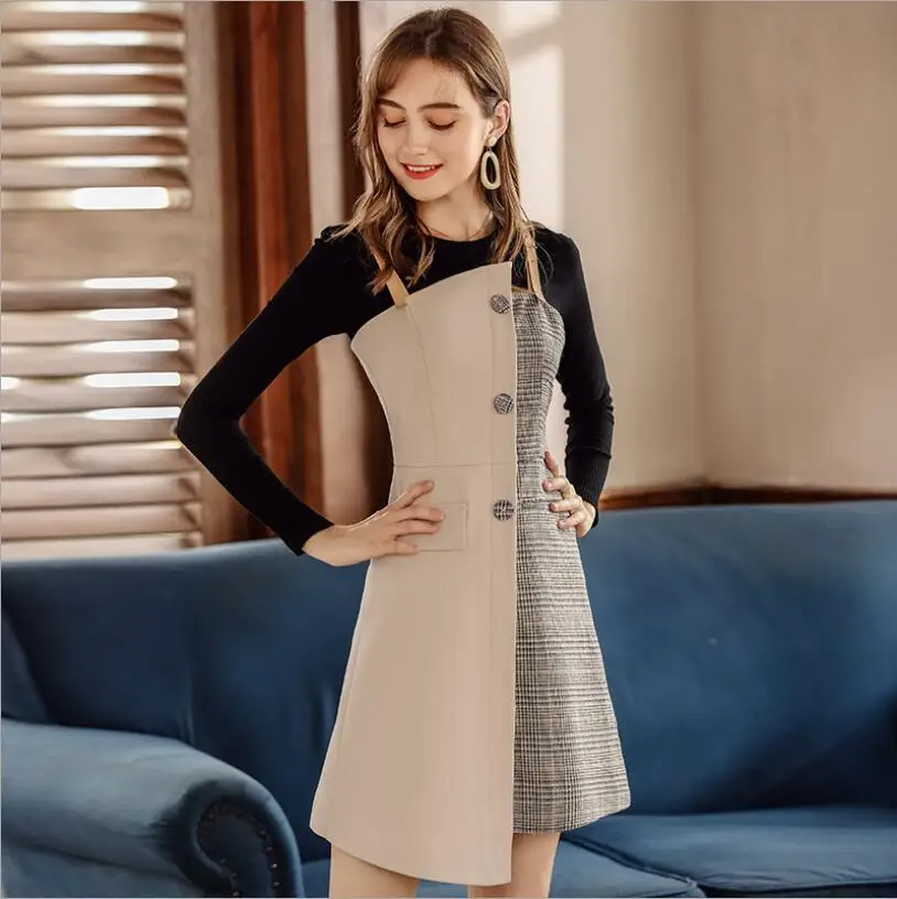 European and American fashion casual temperament dress 2018 autumn long