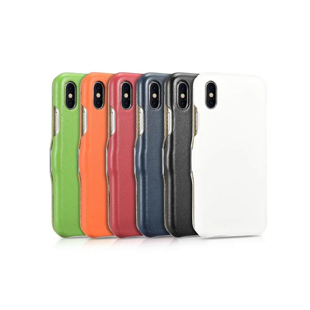 

Colorful ICARER Luxury Elegant Geniune Leather Side-open Design Business Flip Case For iPhone X 5.8inch Phone Case For iPhoneXs