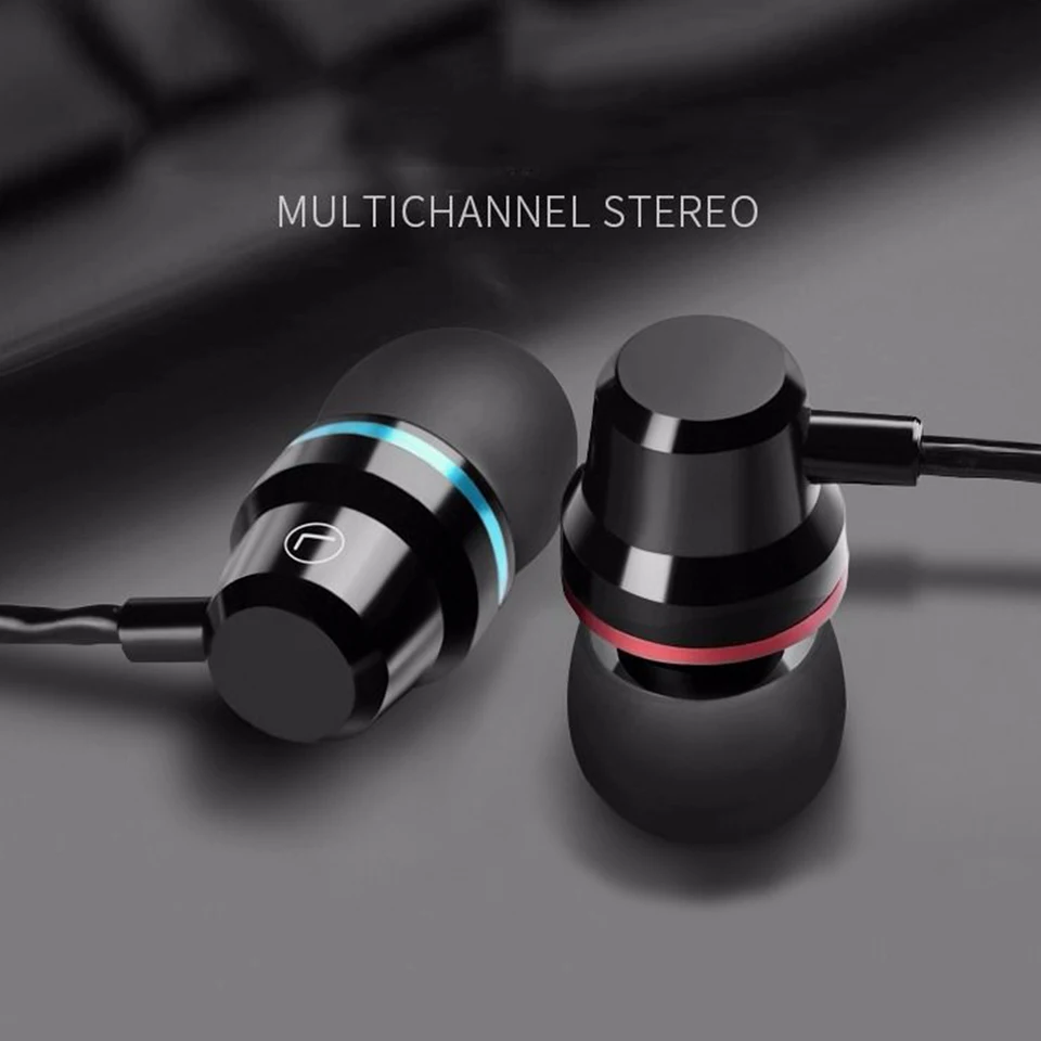 

Earbuds Headphone Noise Isolating in ear Earphone Headset with Mic for Mobile phone Universal Wire Control Metal Game Bass mp3/4