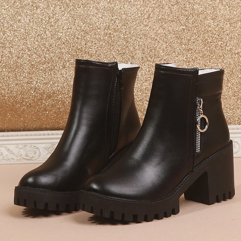 square heel boots womens
