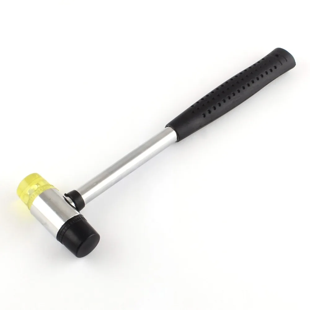 Устанавливаемый двухсторонний мягкий кран резиновые молотки кувалда молоток со стальной ручкой Нескользящая ручка 23,5~ 24 см в длину, 6,9 см в ширину, 2,5