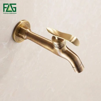 FLG Bibcock Faucet Retro Antique Brass Wall Mounted Bathroom Washing Machine Faucet Mop Sink Taps Outdoor Faucet For Garden bibcock faucet for outdoor garden brass antique bronze washing machine faucet wall mounted bathroom tap toilet cold bibcock